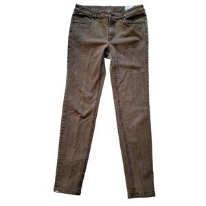 Scotch & Soda Brown Skinny Jeans With Rear Zipper Detail Cotton Blend Womens Siz